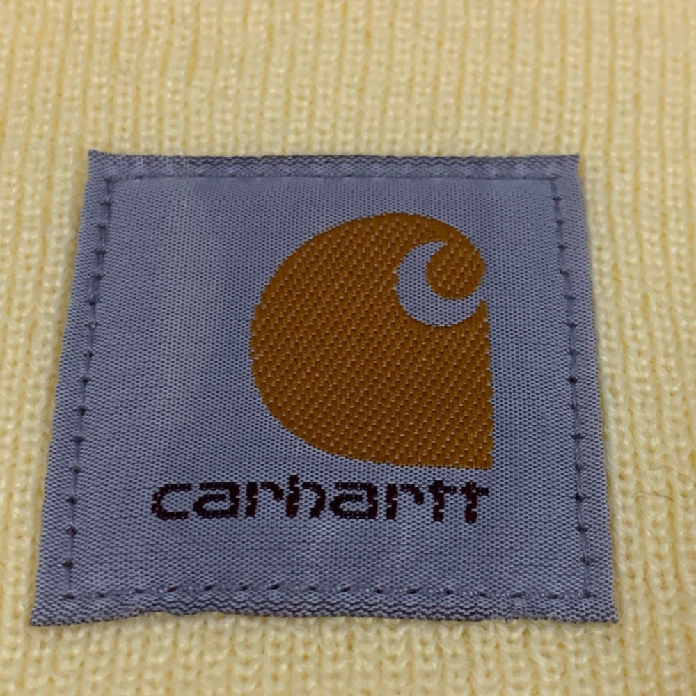 Carhartt Cream Beanie with Gold Logo